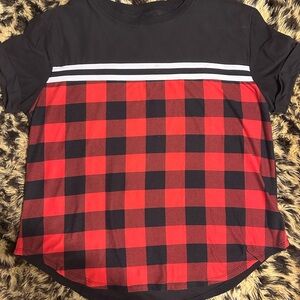 NOBO Red and Black Plaid A-Line Skirt